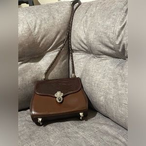 Rare Vintage Brighton Crossbody or shoulder Leather Brown Black purse